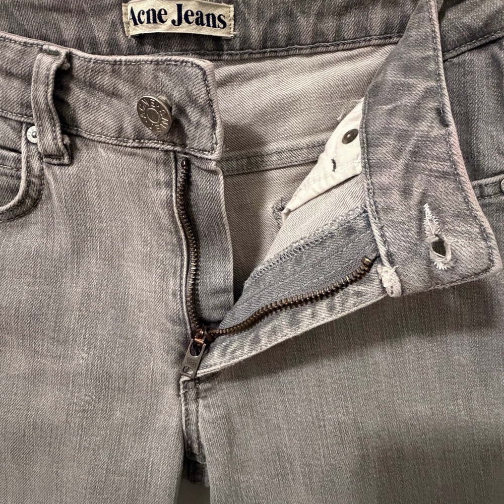 Acne Studios Grey Skinny Jeans Raw Hem Sz 28/34 Designer Luxury Mobwife - Picture 4 of 10